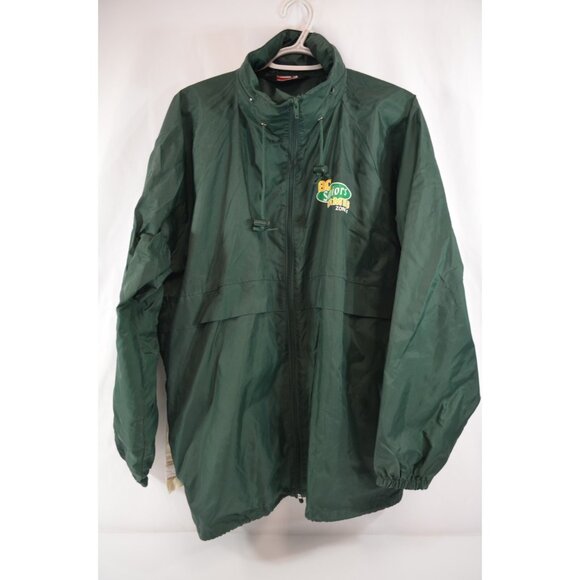 BC Senior Games Windbreaker w/ Hood Green Retro Mens Large British Columbia Vtg - Picture 1 of 9